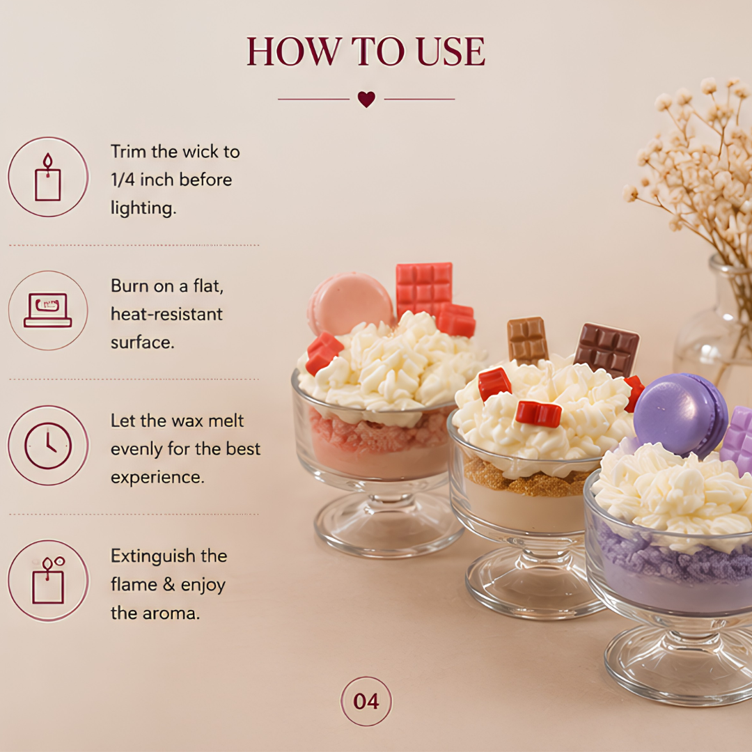3 Dessert Candle set of 3