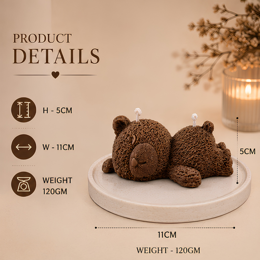 Cocoa Cuddle – Sculpted Bear Candle