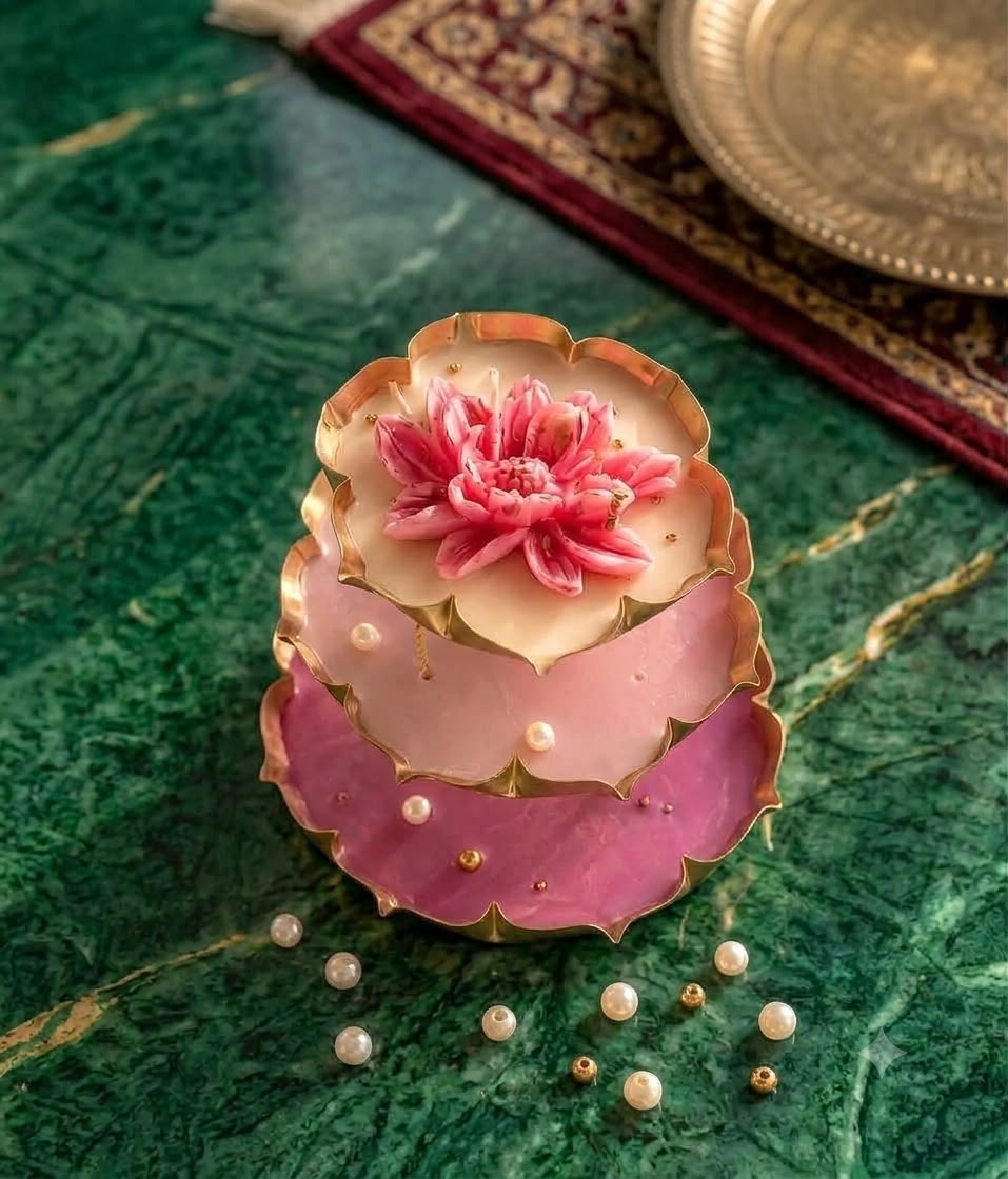 Royal Lotus Elegance Candle- Handcrafted with love