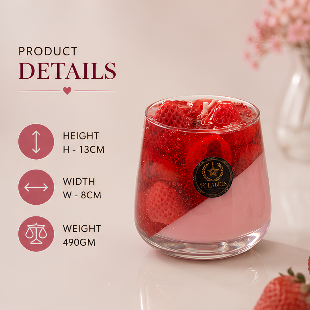 Strawberry Illusion – Art Glass Candle
