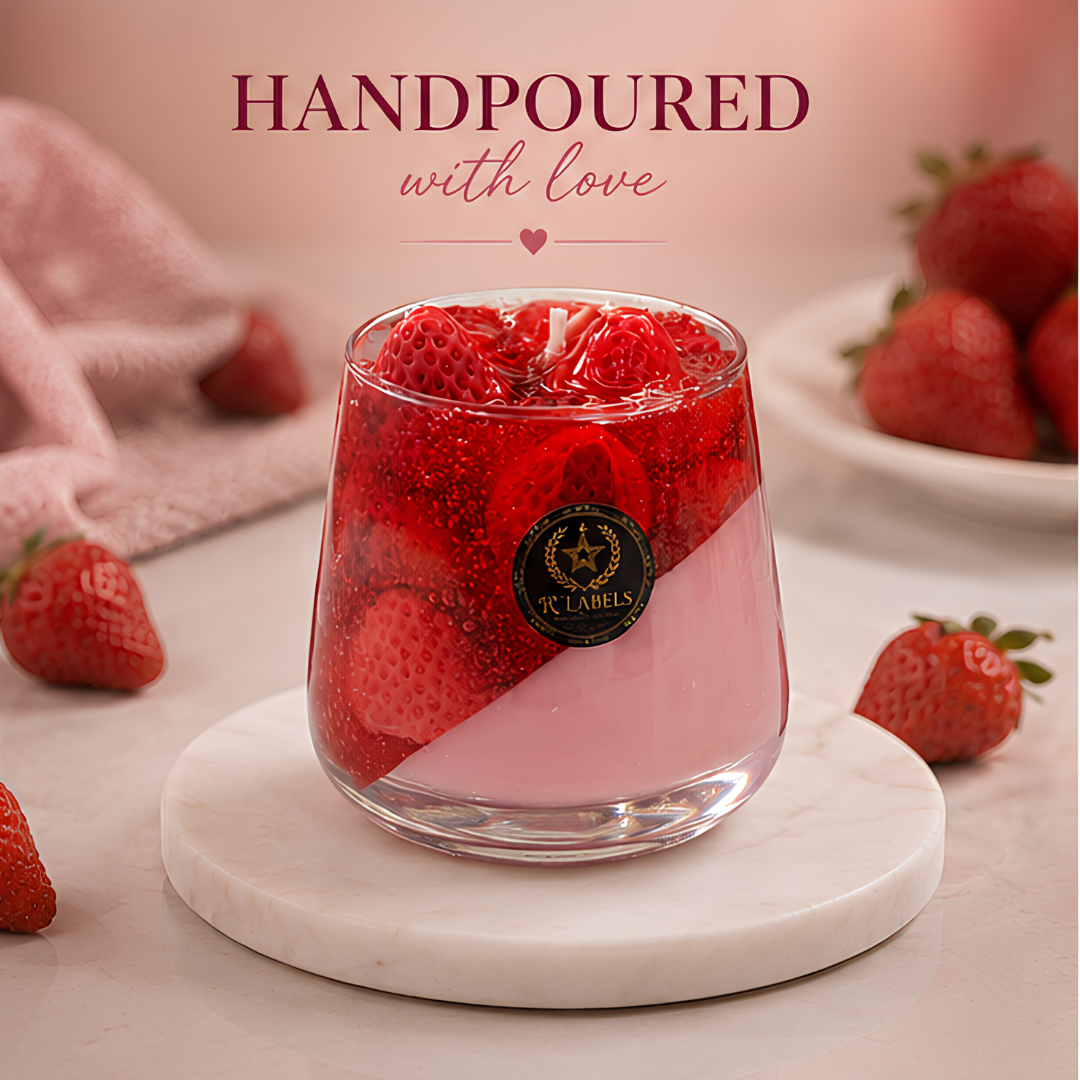 Strawberry Illusion – Art Glass Candle