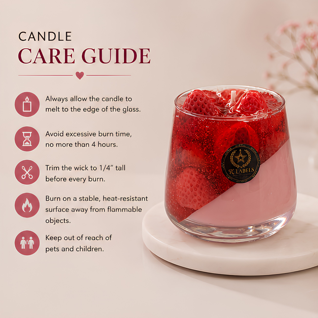 Strawberry Illusion – Art Glass Candle