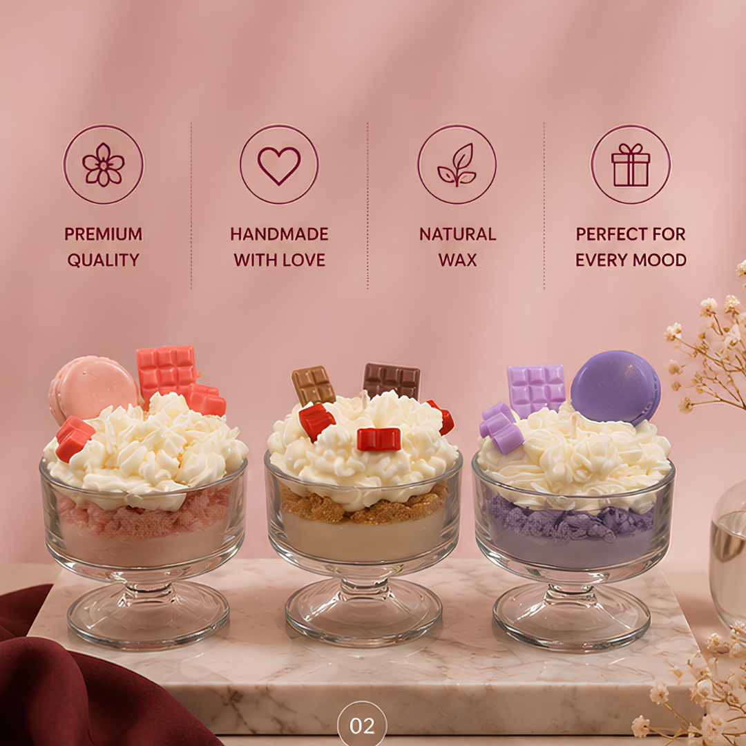 3 Dessert Candle set of 3