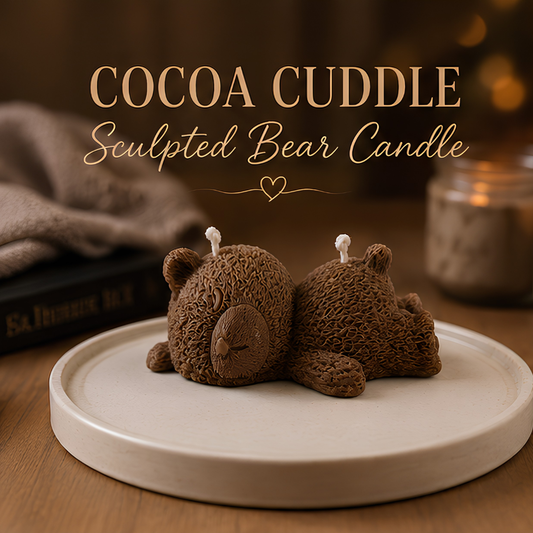 Cocoa Cuddle – Sculpted Bear Candle