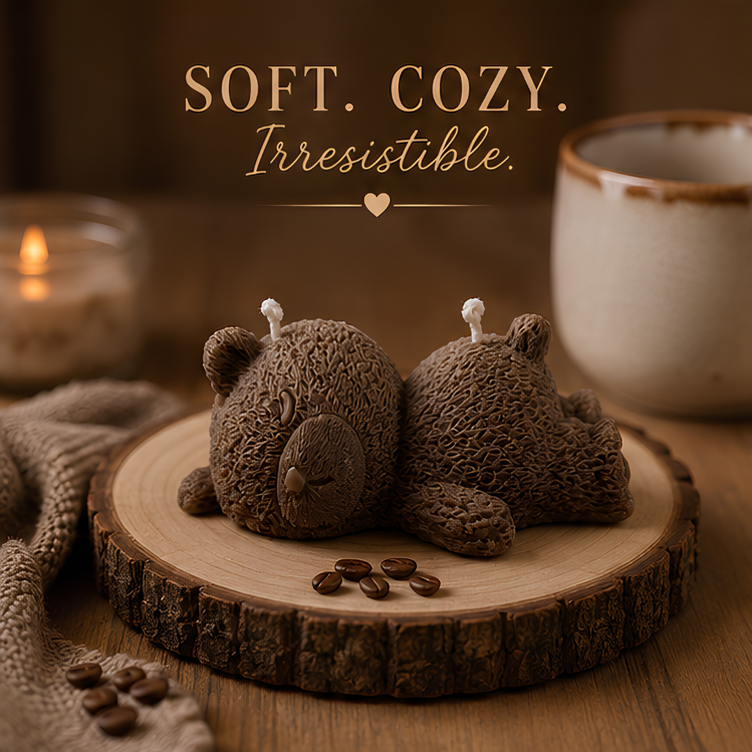Cocoa Cuddle – Sculpted Bear Candle