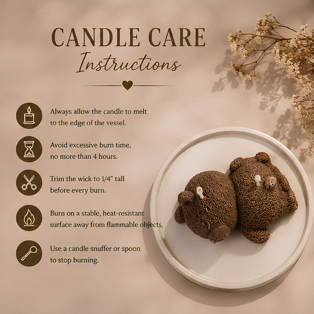 Cocoa Cuddle – Sculpted Bear Candle
