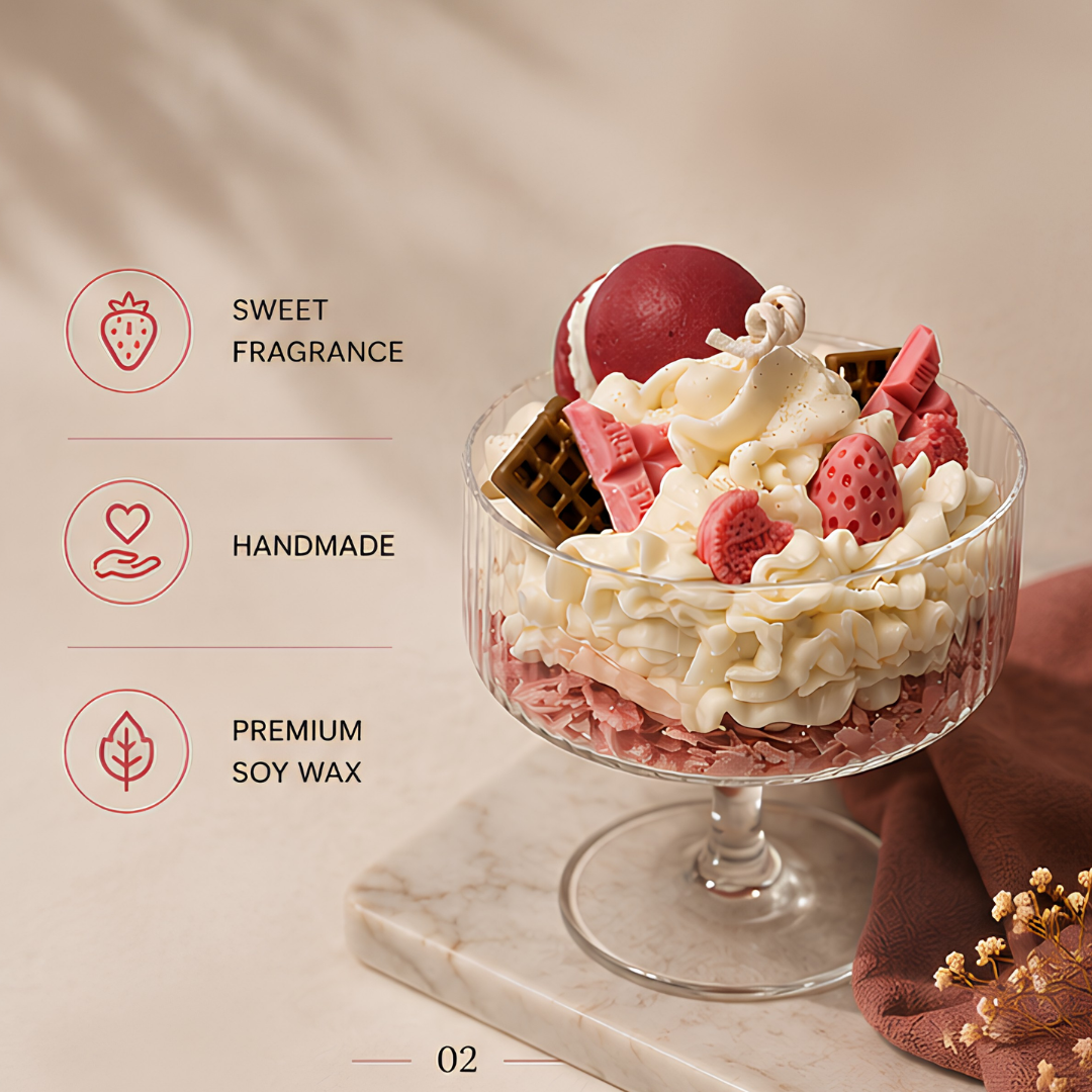 Strawberry Dessert Candle