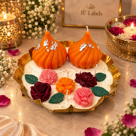 Modak floral urli candle