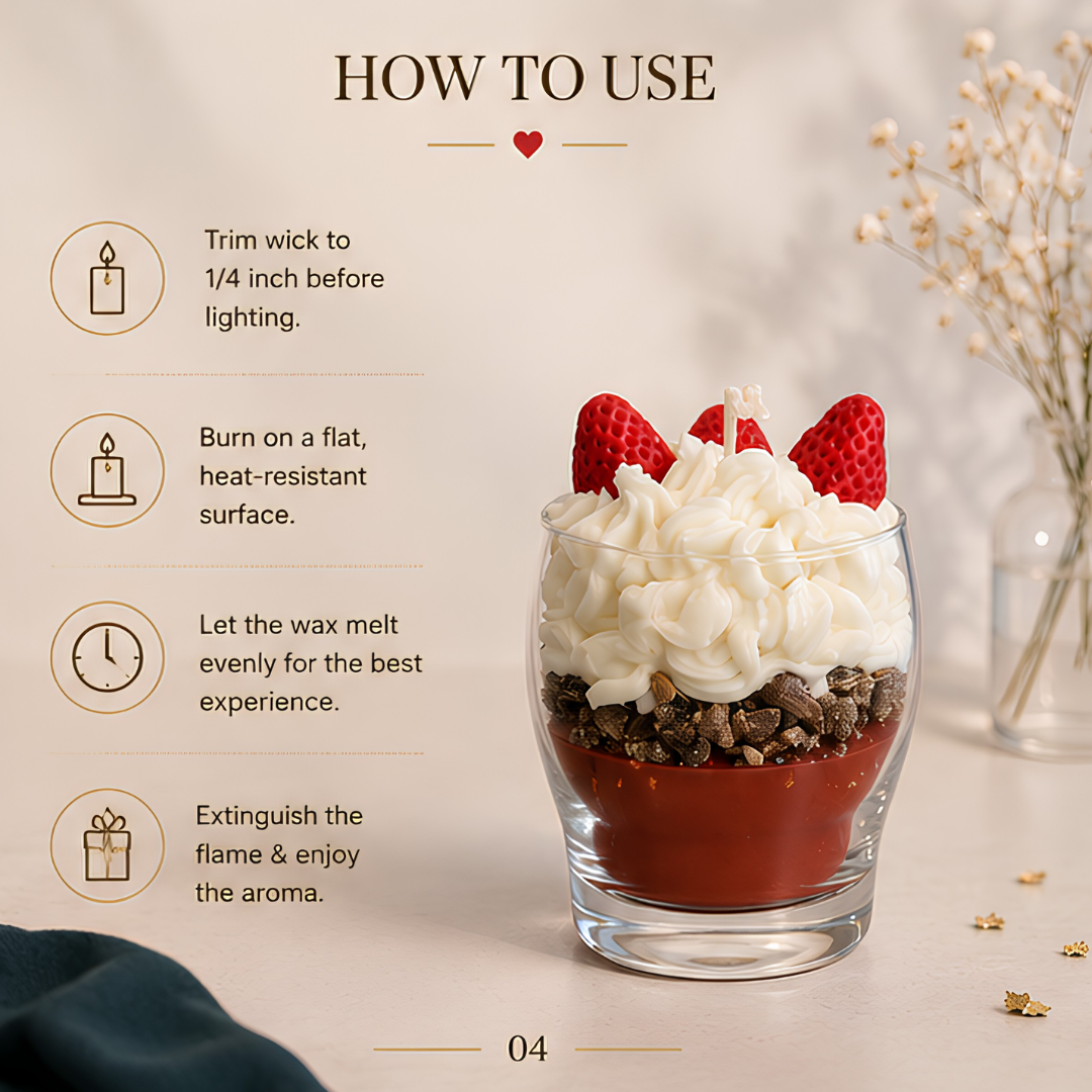 Strawberry Dessert Candle