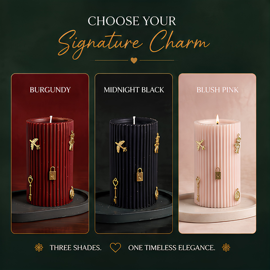 Royal Charm Burgundy Pillar Candle