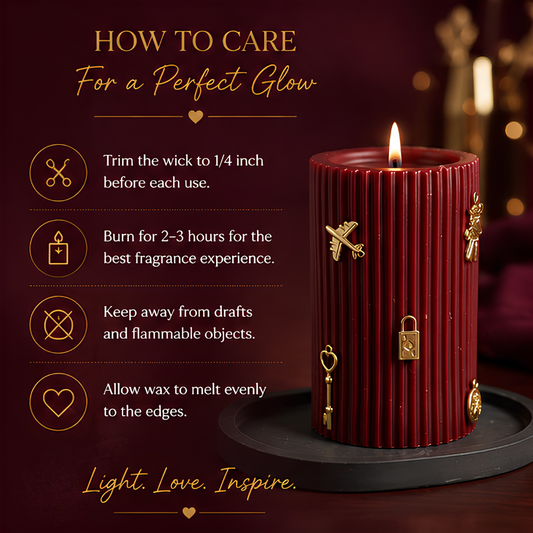 Royal Charm Burgundy Pillar Candle