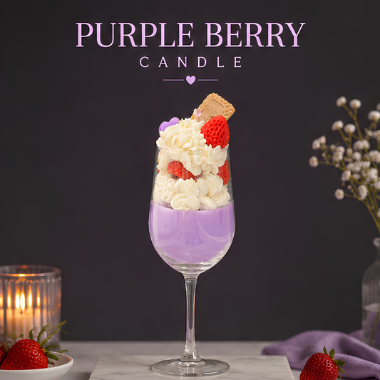 Purple Berry Dessert Candle