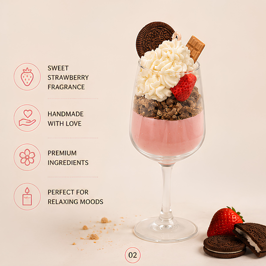 Strawberry Delight Dessert Candle
