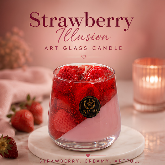 Strawberry Illusion – Art Glass Candle