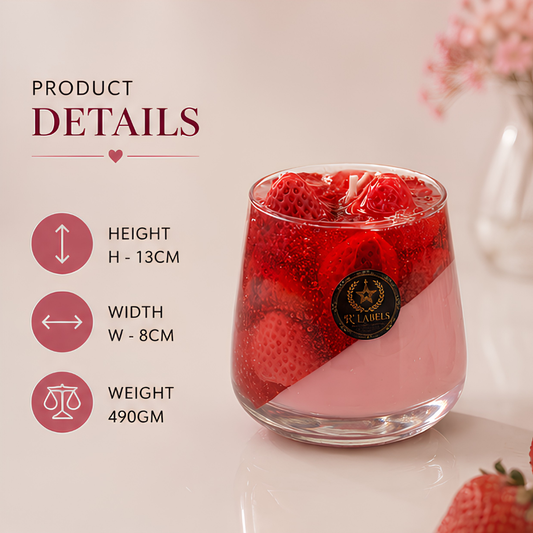 Strawberry Illusion – Art Glass Candle